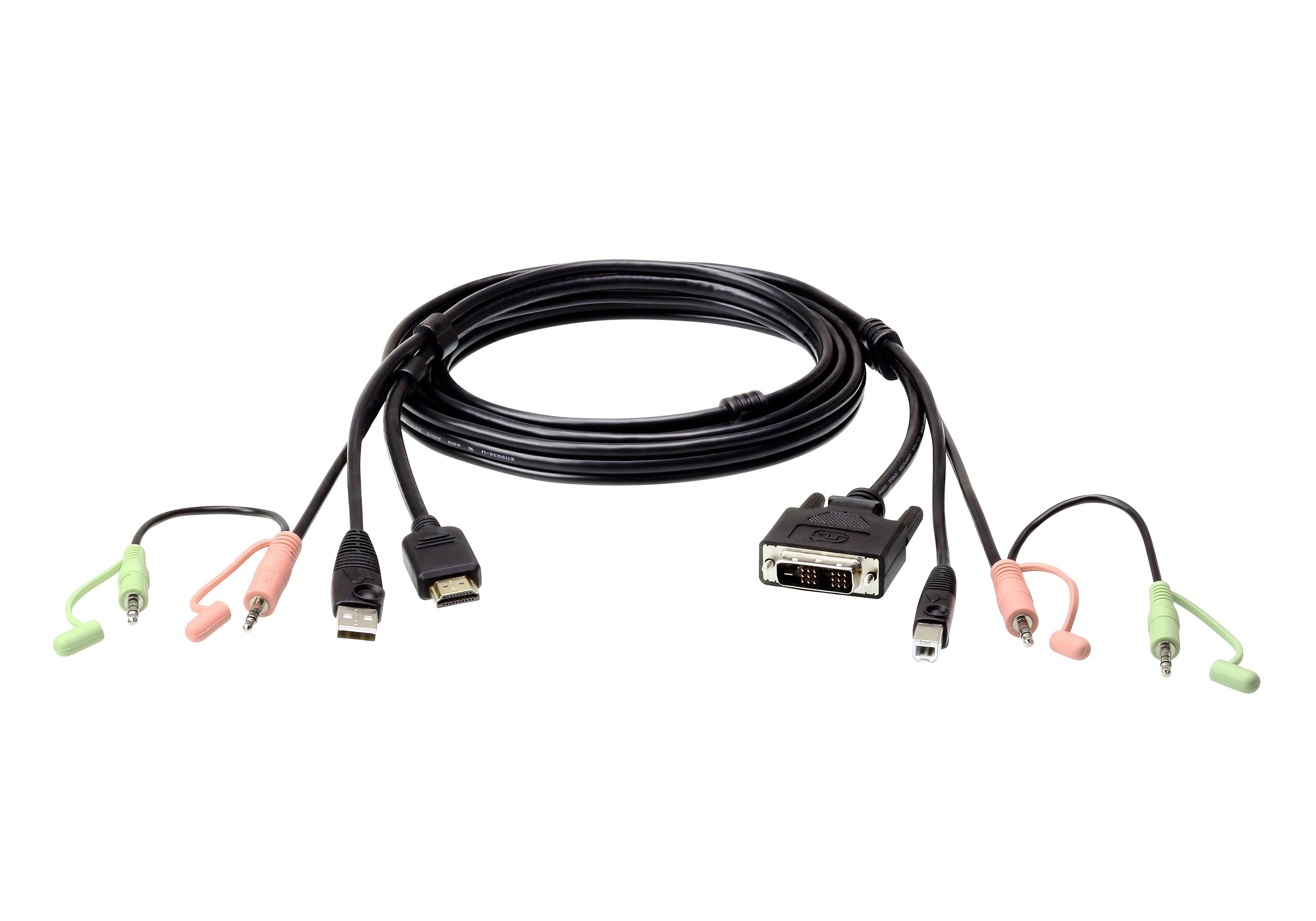 取寄 ATEN 2L-7D02DH 1.8m USB KVMケーブル（HDMI→DVI-D変換機能、オーディオコネクター付属）