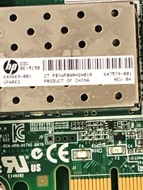 中古 HP 647581-B21 Ethernet 10Gb 2 ポート 530FLR-SFP+ ネットワーク アダプター
