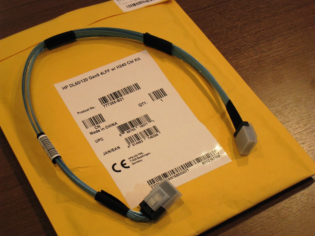 限定特価 HP 777385-B21 DL60/120 Gen9 4LFF Smart HBA H240 SAS Cable Kit