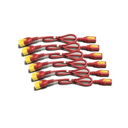 取寄 シュナイダーエレクトリック AP8704S-WWX340 Power Cord Kit (6 ea); Locking; C13 to C14; 1.2m; Red