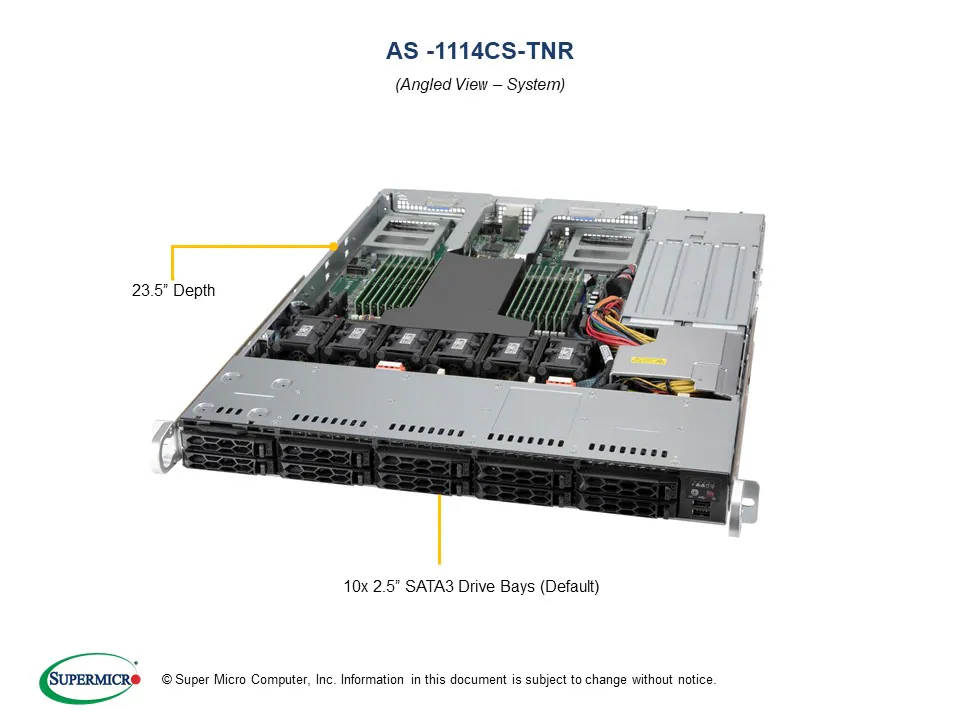 取寄 SuperMicro AS-1114CS-TNR AMD EPYC 7313P NVIDIA L4 2GPUモデル