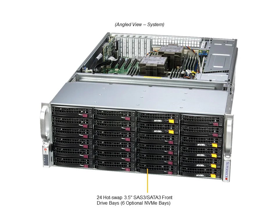 【新品 納期2.5か月】SuperMicro SSG-641E-E1CR36H 3.5インチHDD 36ベイ BTO サーバーカスタマイズ【お好きな構成で価格確認可能！】