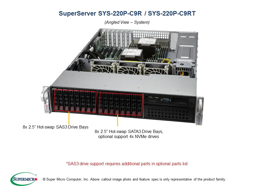 新品 SuperMicro SYS-220P-C9RT BTOカスタマイズ 中規模計算モデル