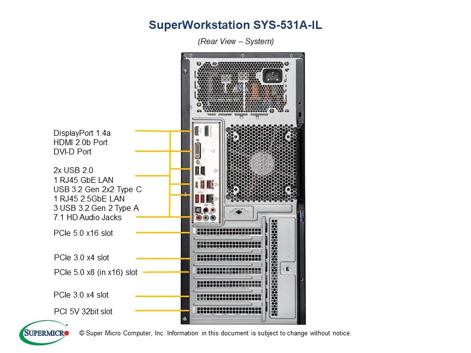 新品 SuperMicro SYS-531A-IL BTOカスタマイズ AI ディープラーニング ローコストモデル