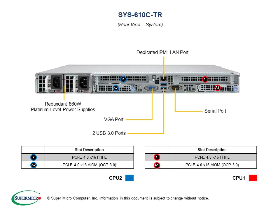 新品 SuperMicro SYS-610C-TR BTOカスタマイズ AI ディープラーニング 中規模計算モデル