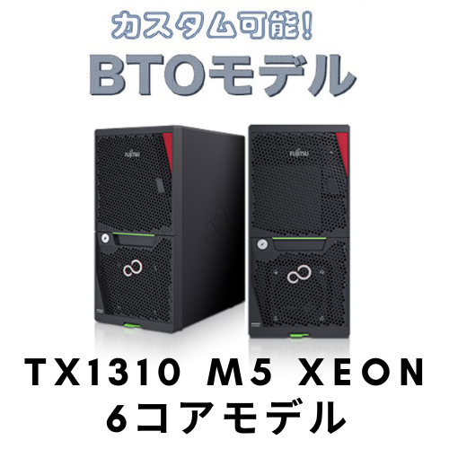 富士通 PRIMERGY(プライマジー) TX1310 M5 6コアCPU BTO サーバーカスタマイズ【お好きな構成で価格確認可能!】