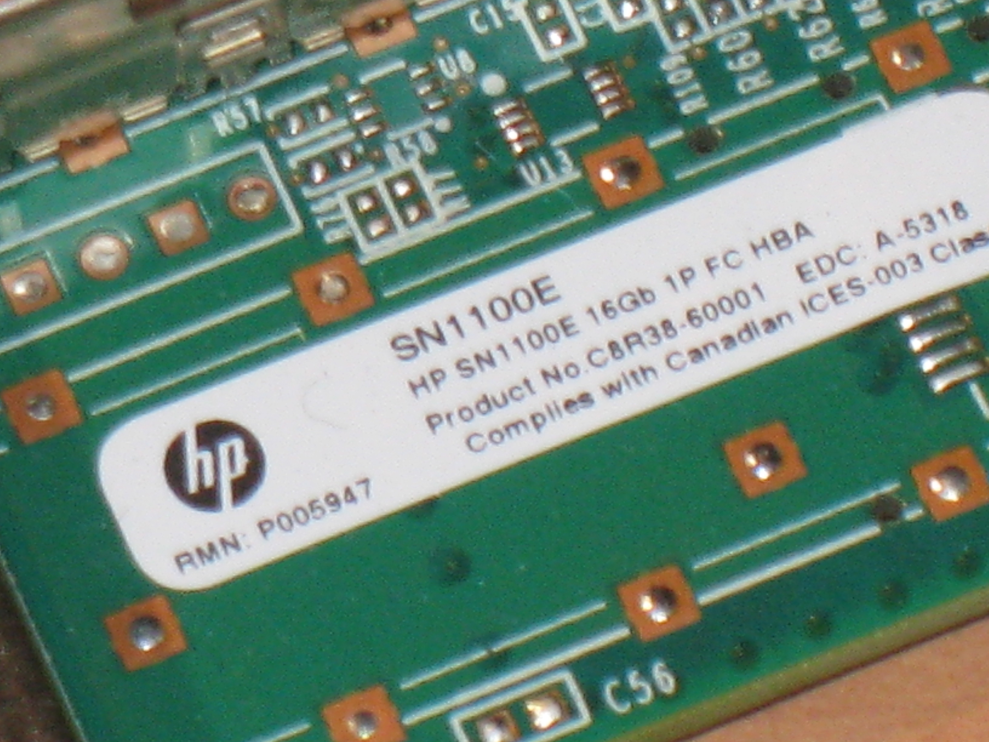 中古 HP C8R38A StoreFabric SN1100E 16Gb Single Port LC FC HBA