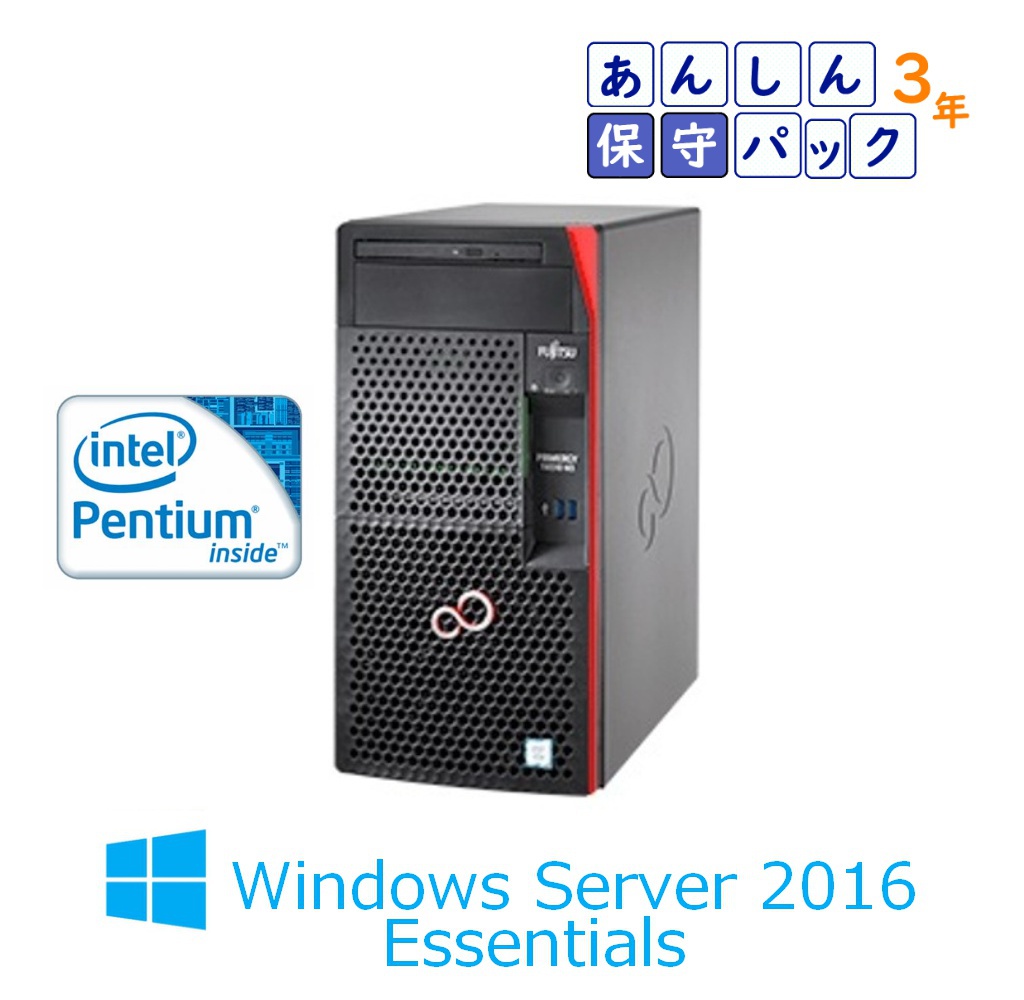 新品 Fujitsu PRIMERGY TX1310 M3 Pentium G4560 1TBx2 WinSVR2016 Essential 本体3年保守付