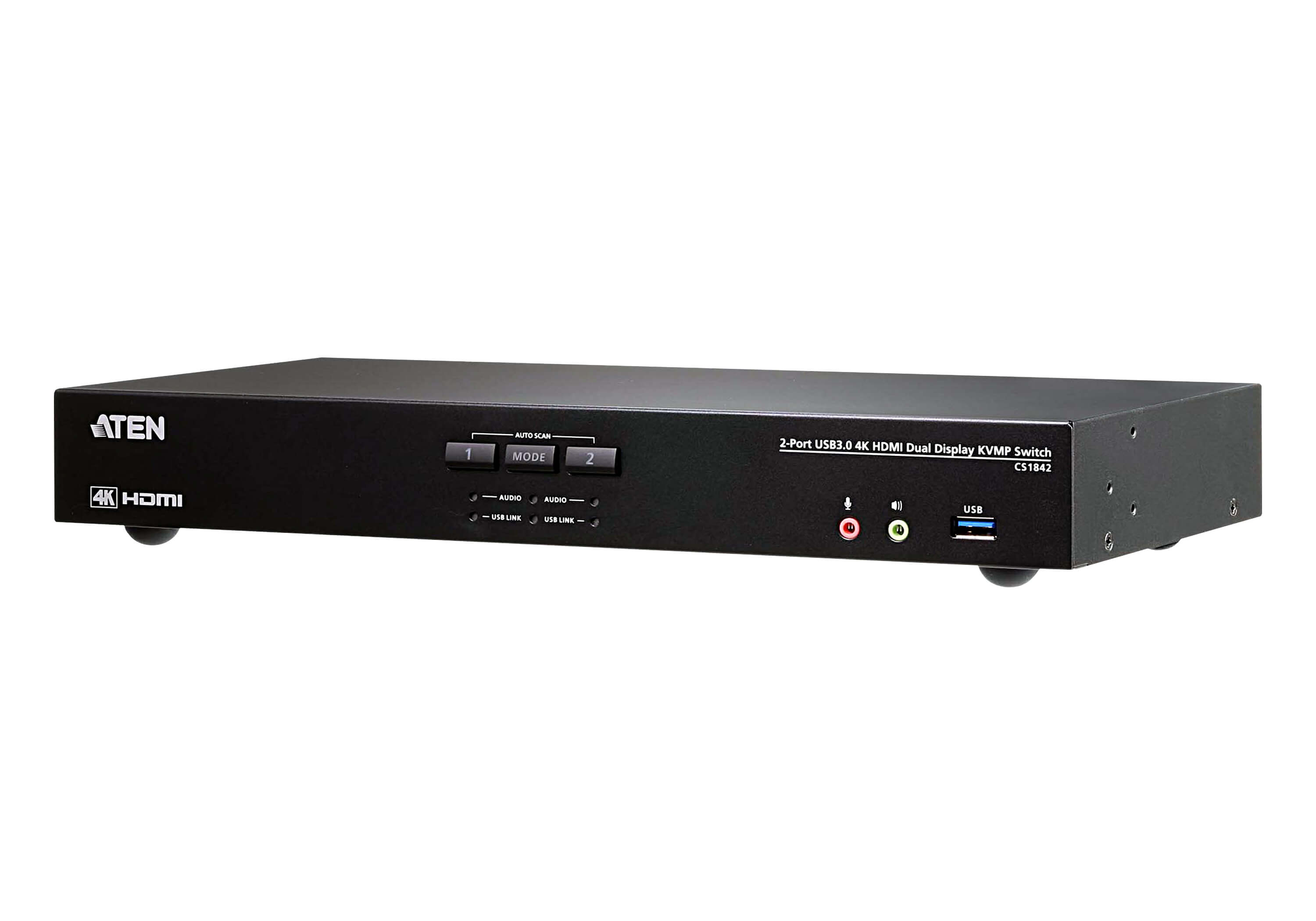 取寄 ATEN CS1844 2/4ポート HDMIデュアルディスプレイ KVMPスイッチ(4K対応、2ポートUSB 3.0ハブ搭載 )