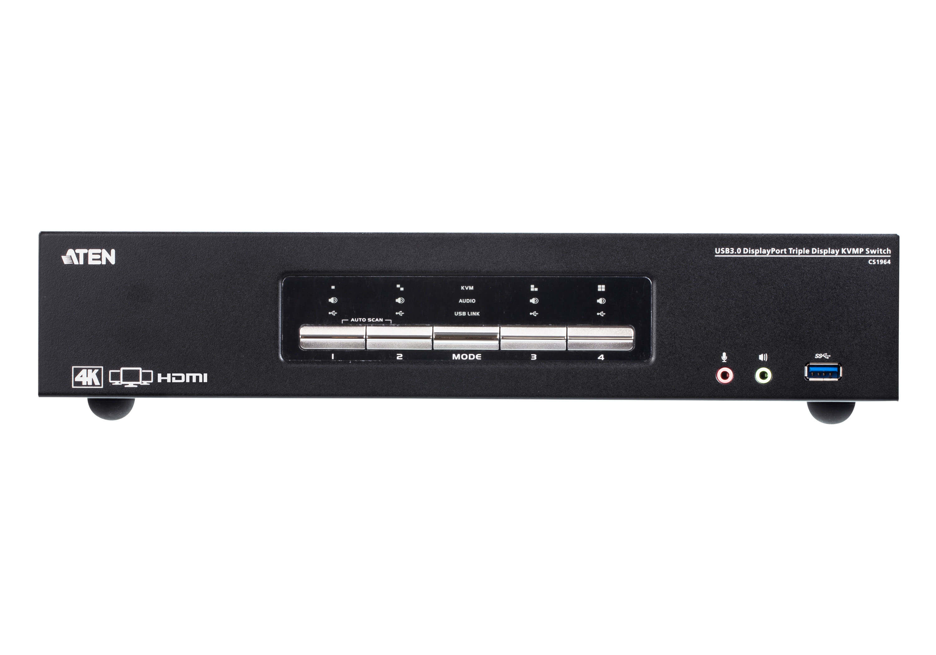 取寄 ATEN CS1964  4ポートUSB 3.0ハブ搭載 4K対応 DisplayPortトリプルディスプレイKVMP?スイッチ