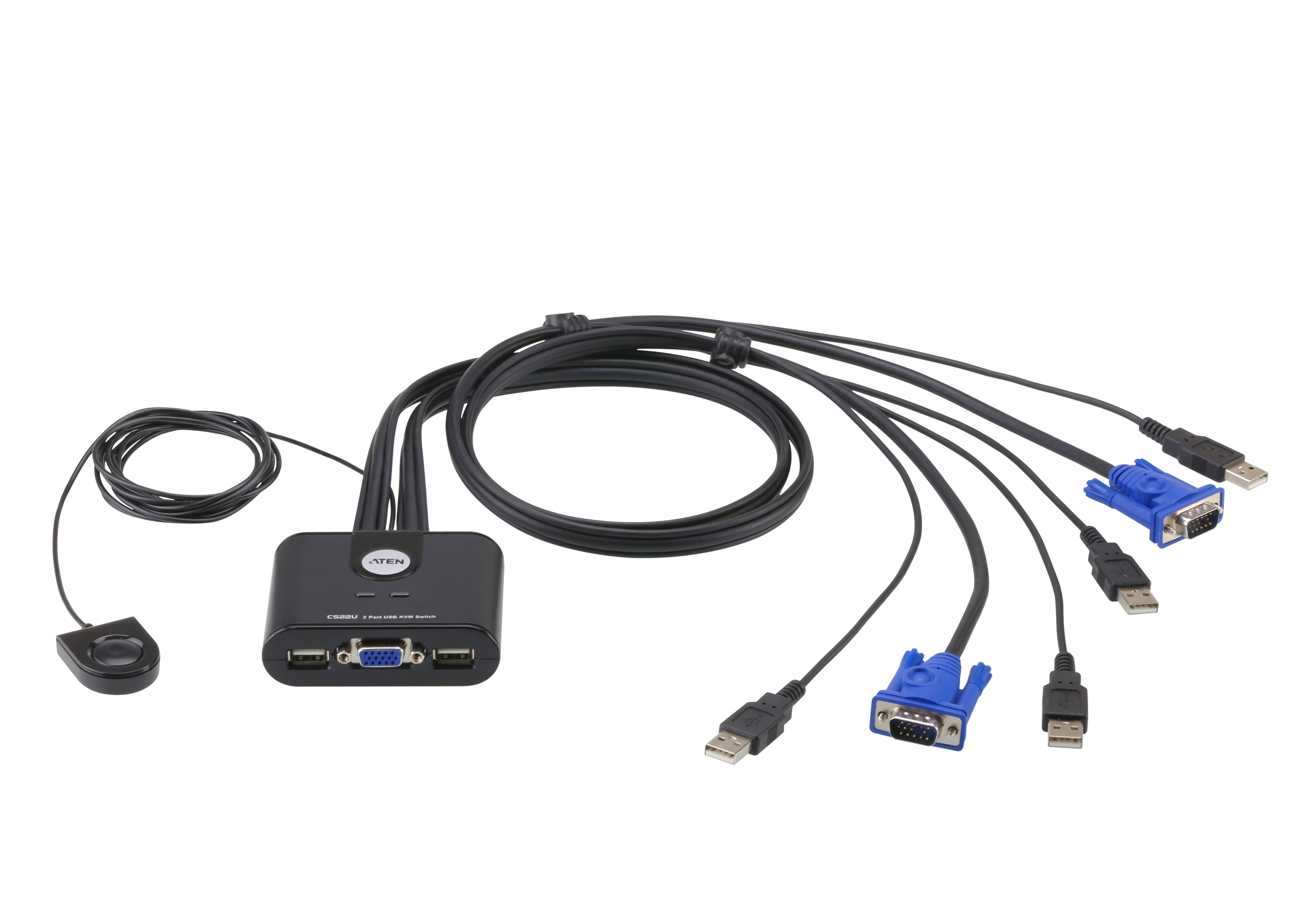 取寄 ATEN CS22U ケーブル一体型 USB 2ポートKVMスイッチ