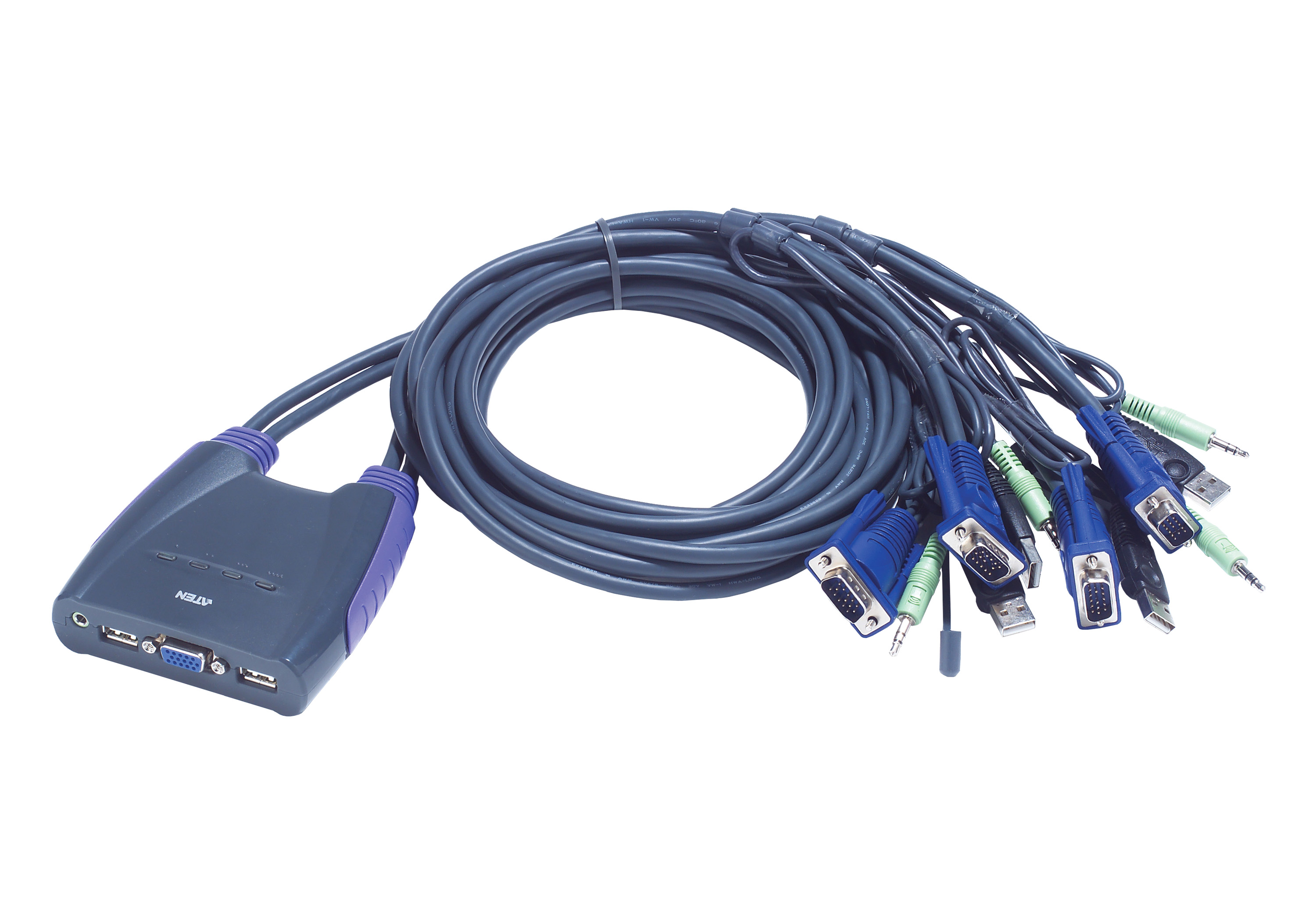 取寄 ATEN CS64US ケーブル一体型 USB 4ポートKVMスイッチ