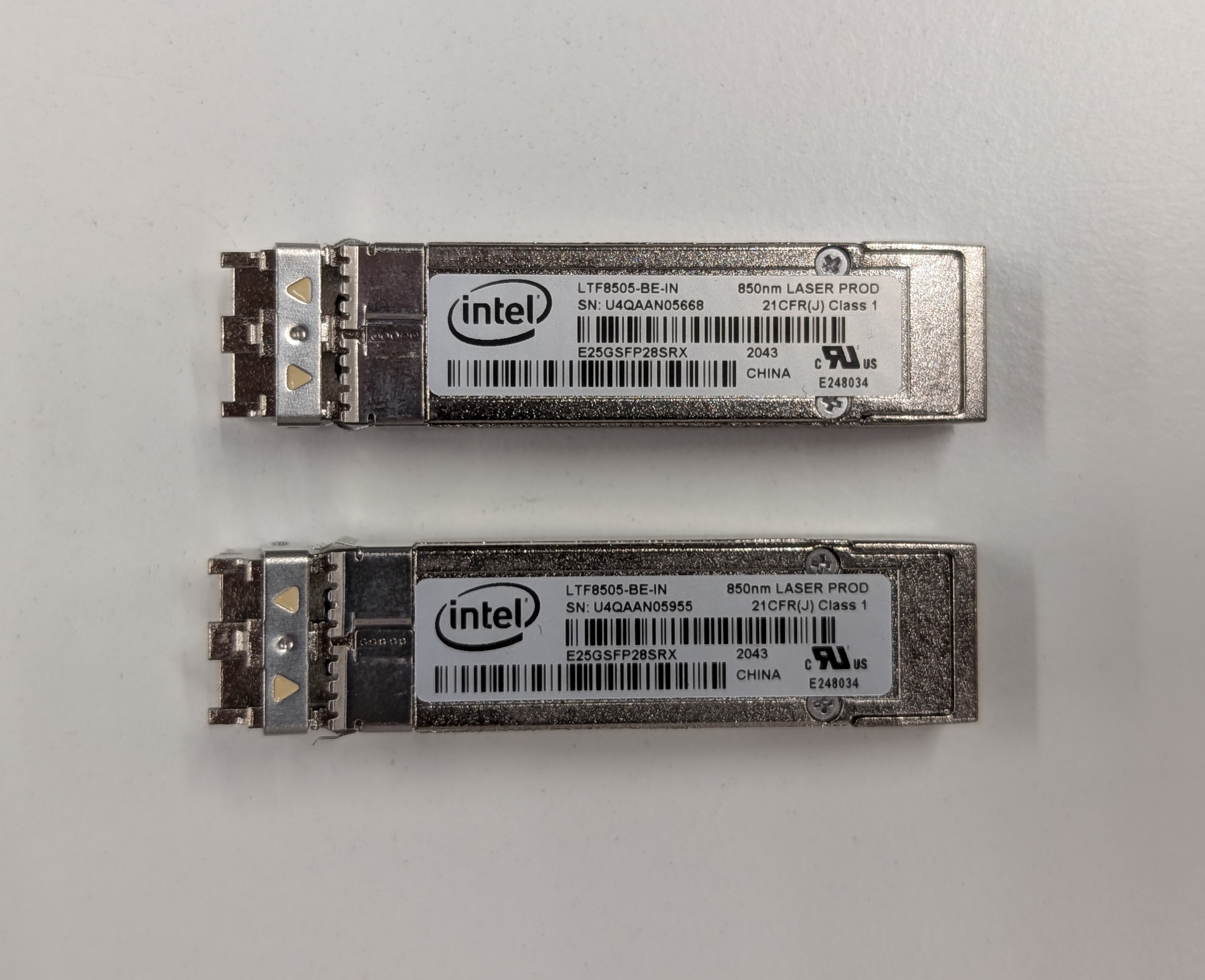 中古 Intel E810-XXVDA2 ロープロファイルのみ GBIC付