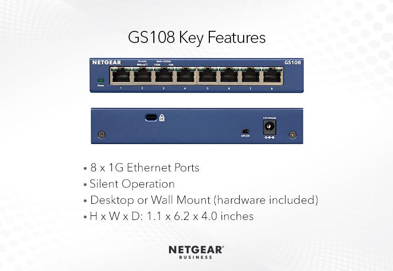 取寄 NETGEAR GS108-400JPS GS108 ギガ8ポート アンマネージ・スイッチ