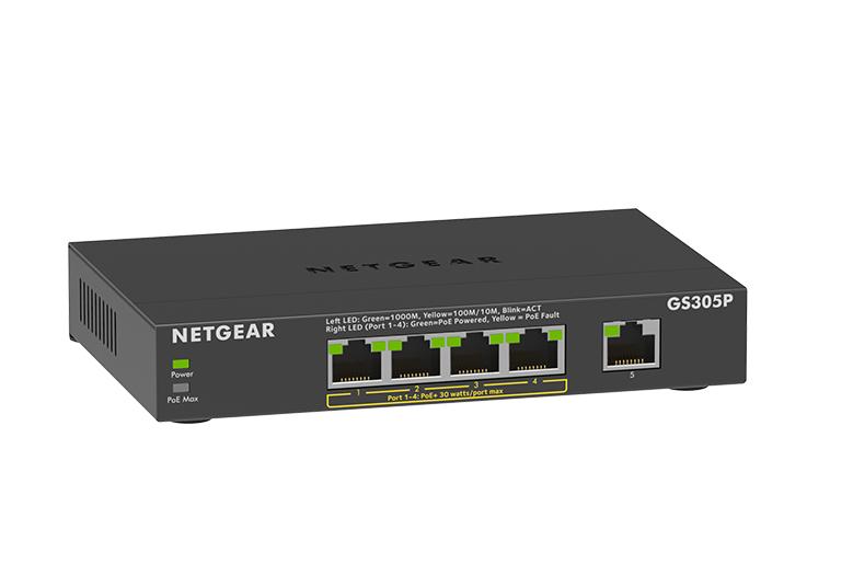 取寄 NETGEAR GS305P-200JPS SOHO家庭向けPoE+対応 (63W)ギガビット5ポート アンマネージスイッチ