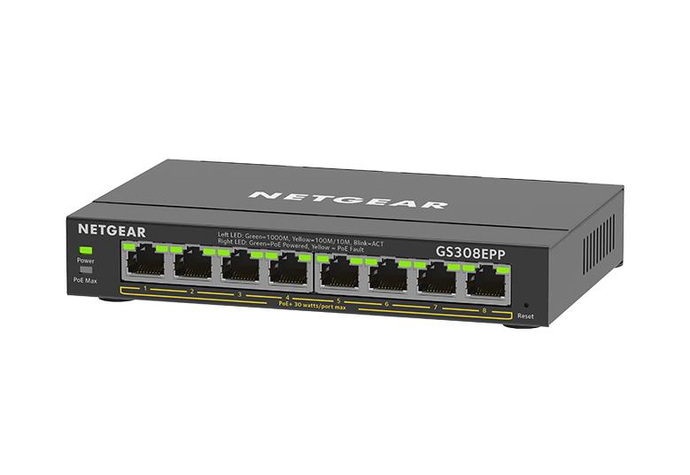 取寄 Netgear GS308EPP-100JPS SOHO家庭向けPoE+対応 123W ギガビット8Pアンマネージプラススイッチ