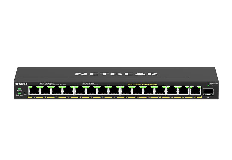 取寄 NETGEAR GS316EPP-100JPS SOHO/家庭向 PoE+ (231W) ギガx15 SFPx1 アンマネージプラススイッチ