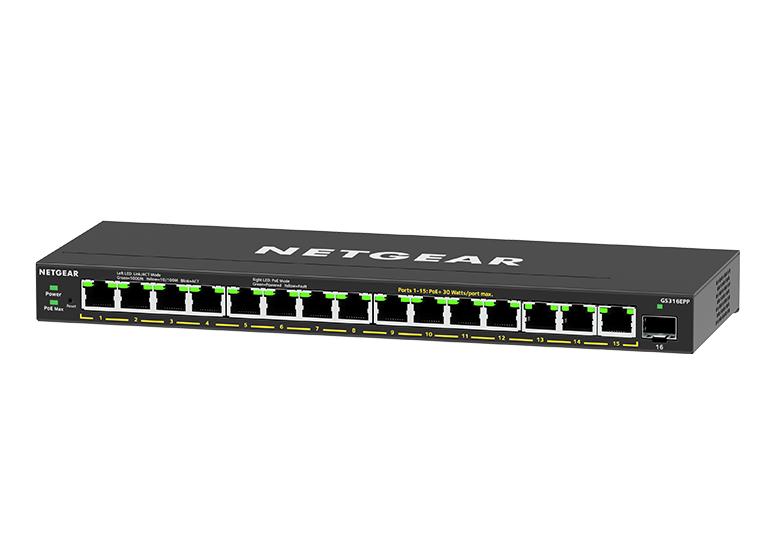 取寄 NETGEAR GS316EPP-100JPS SOHO/家庭向 PoE+ (231W) ギガx15 SFPx1 アンマネージプラススイッチ