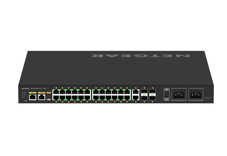 取寄 NETGEAR GSM4230UP-100AJS ProAV Ultra90 PoE++1440W 1G×26 SFP×4 フルマネージスイッチ