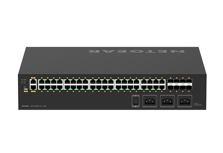 取寄 NETGEAR GSM4248UX-100AJS ProAV Ultra90 PoE++2880W 1G×40 SFP+×8 フルマネージスイッチ