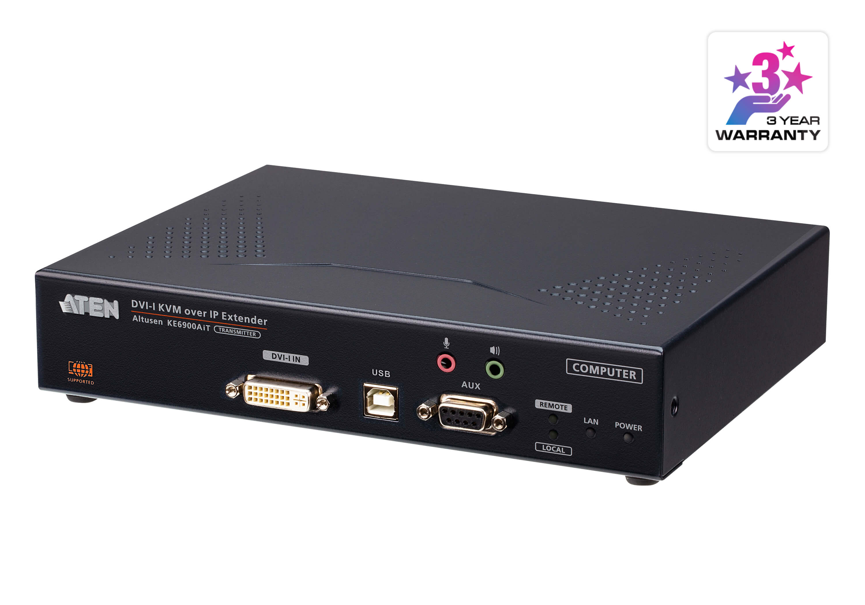 取寄 ATEN KE6900AiT DVI-Iシングルディスプレイ IP-KVMトランスミッター（インターネットアクセス、デュアル電源/LAN対応）