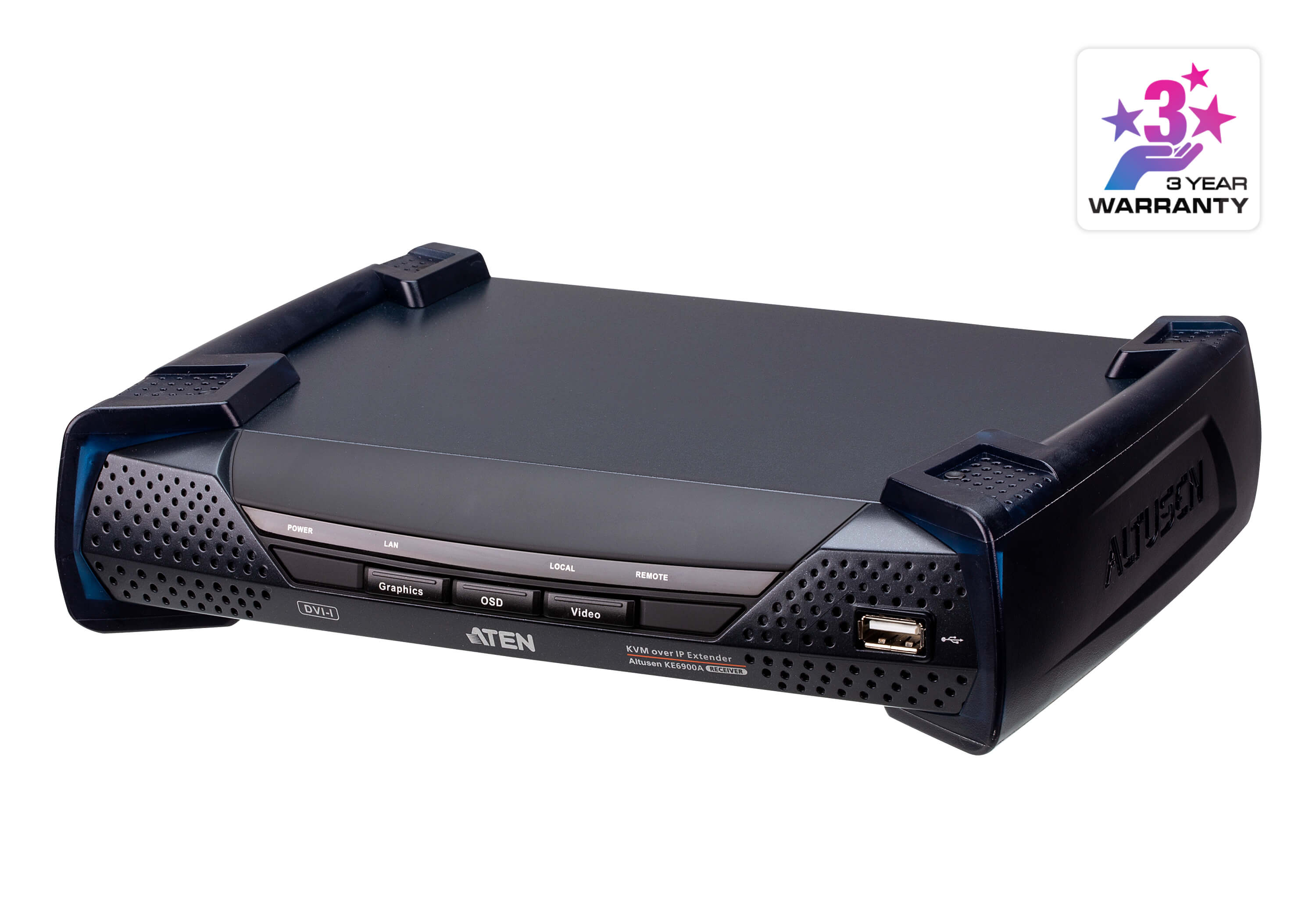 取寄 ATEN KE6900AR DVI-I シングルディスプレイ IP-KVMレシーバー（デュアル電源/LAN対応）