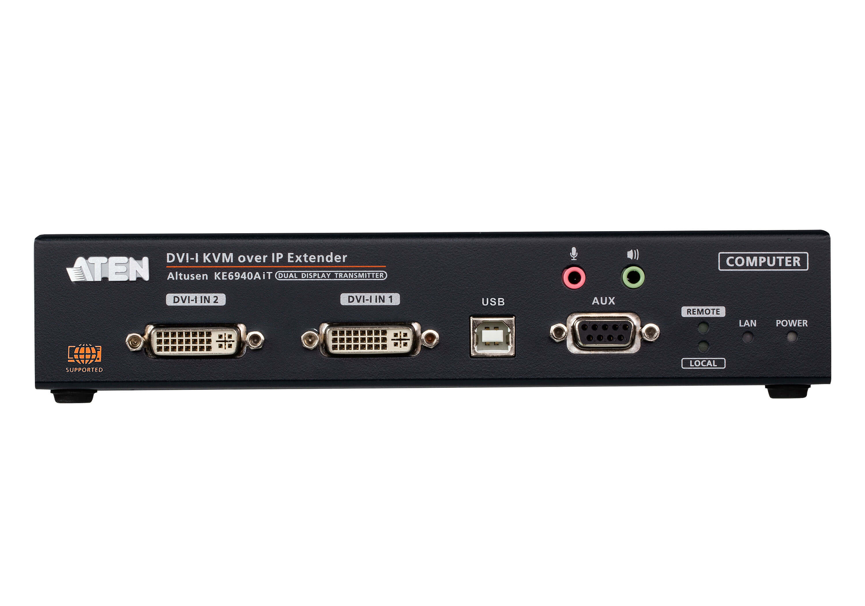 取寄 ATEN KE6940AiT DVI-Iデュアルディスプレイ IP-KVMトランスミッター（インターネットアクセス、デュアル電源/LAN対応）