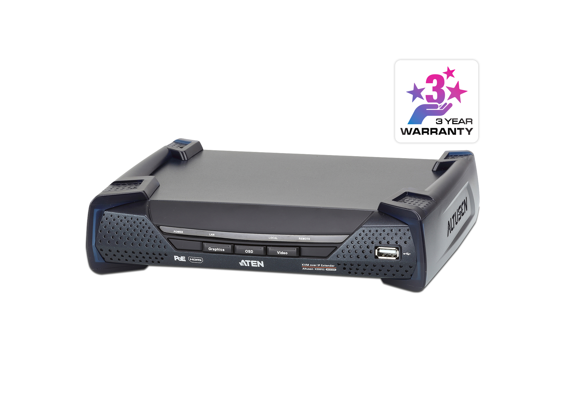 取寄 ATEN KE8952R HDMIシングルディスプレイIP-KVMエクステンダー　PoE対応レシーバー