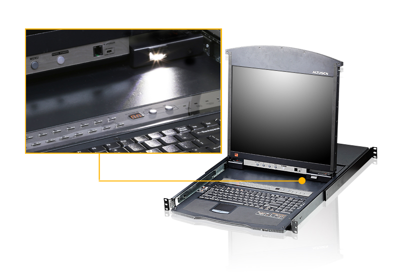 取寄 ATEN KL1508AMJJL 17インチLCD デュアルスライド 8ポートKVMドロワー ロングレール