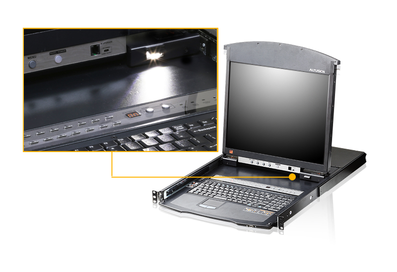 取寄 ATEN KL1516AINJJS 19インチLCD デュアルスライド 16ポート Over IP Cat5 KVNドロワー ショートレール