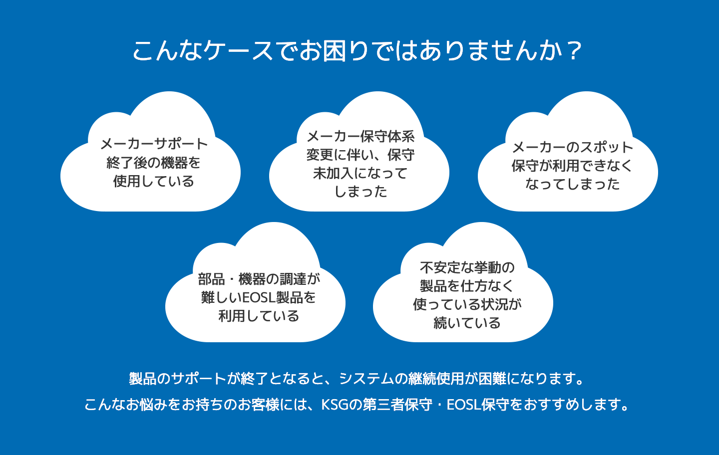 【EOSL機器延命サポート】KSG 第三者サステナブル保守