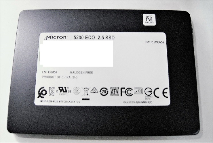 新品 Micron 5200 ECO 480GB MTFDDAK480TDC-1AT1ZABYY