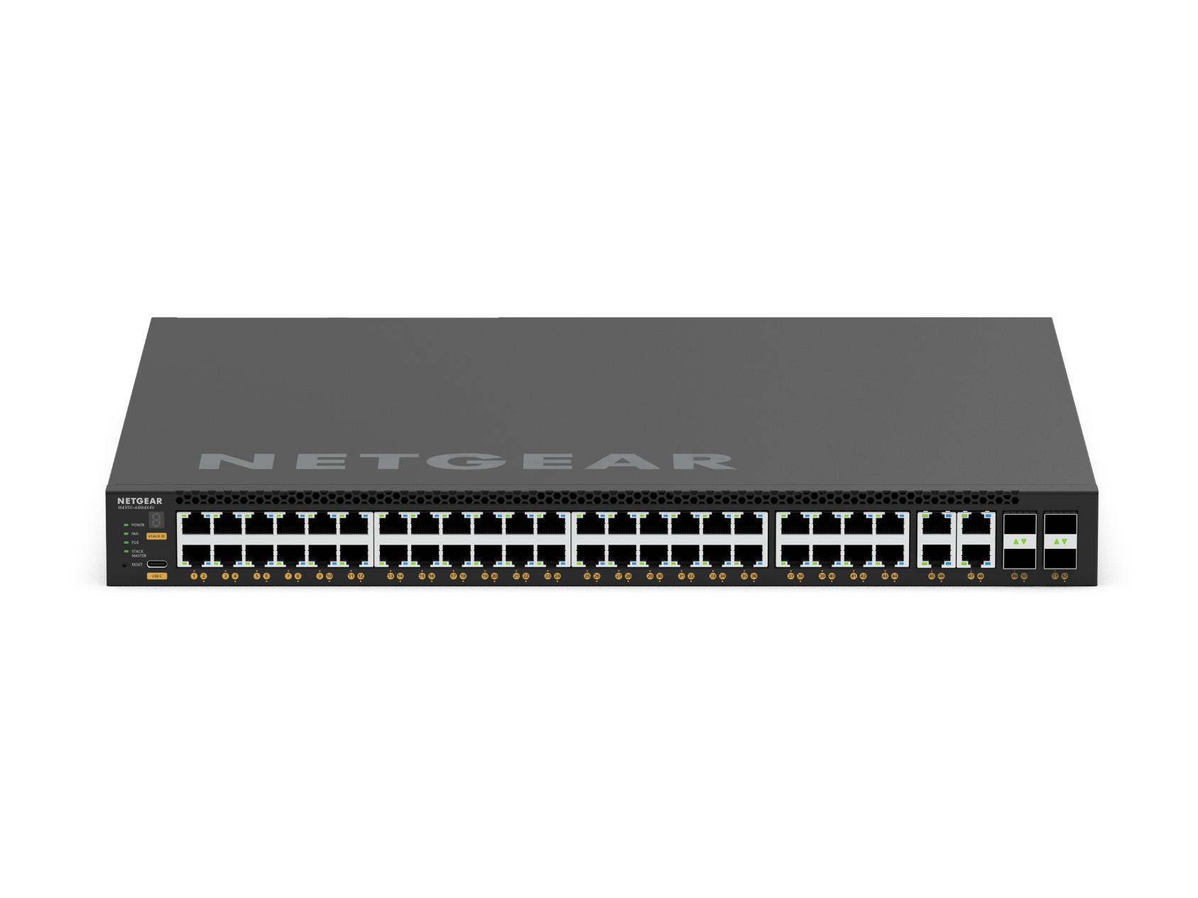 取寄 Netgear MSM4352-100AJS PoE++対応(194W-3314W)2.5Gポート×44  10G/5G/2.5G/1G ポート×4