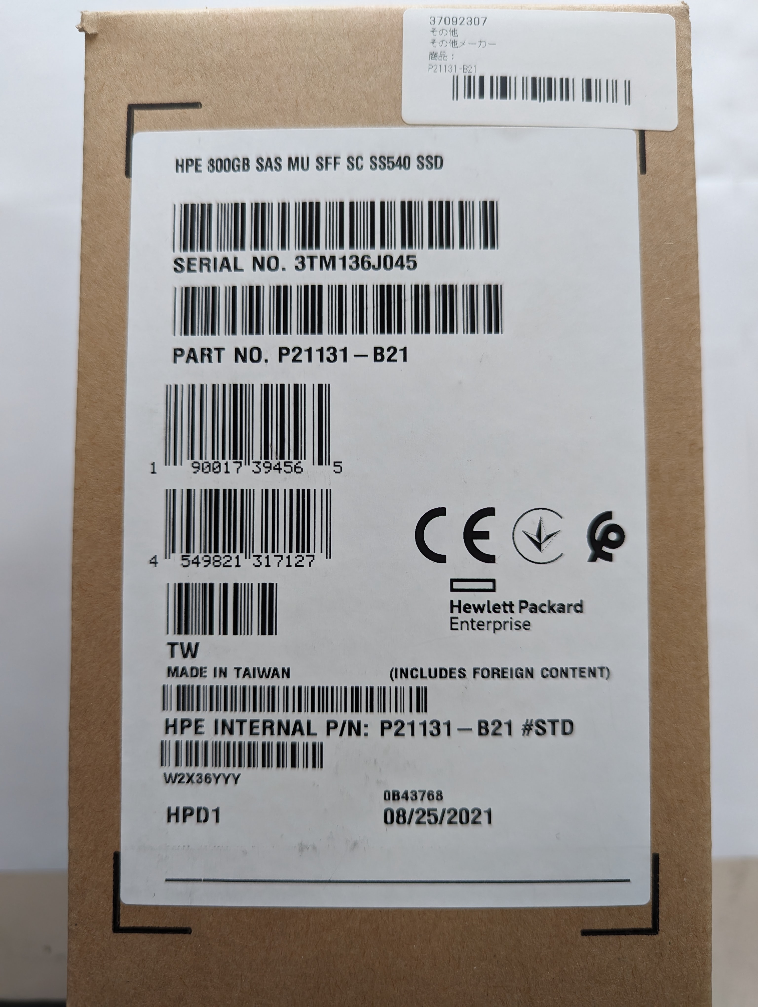 ★新品特価★新品 HPE P21131-B21 HPE 800GB SAS MU SFF SC SS540 SSD