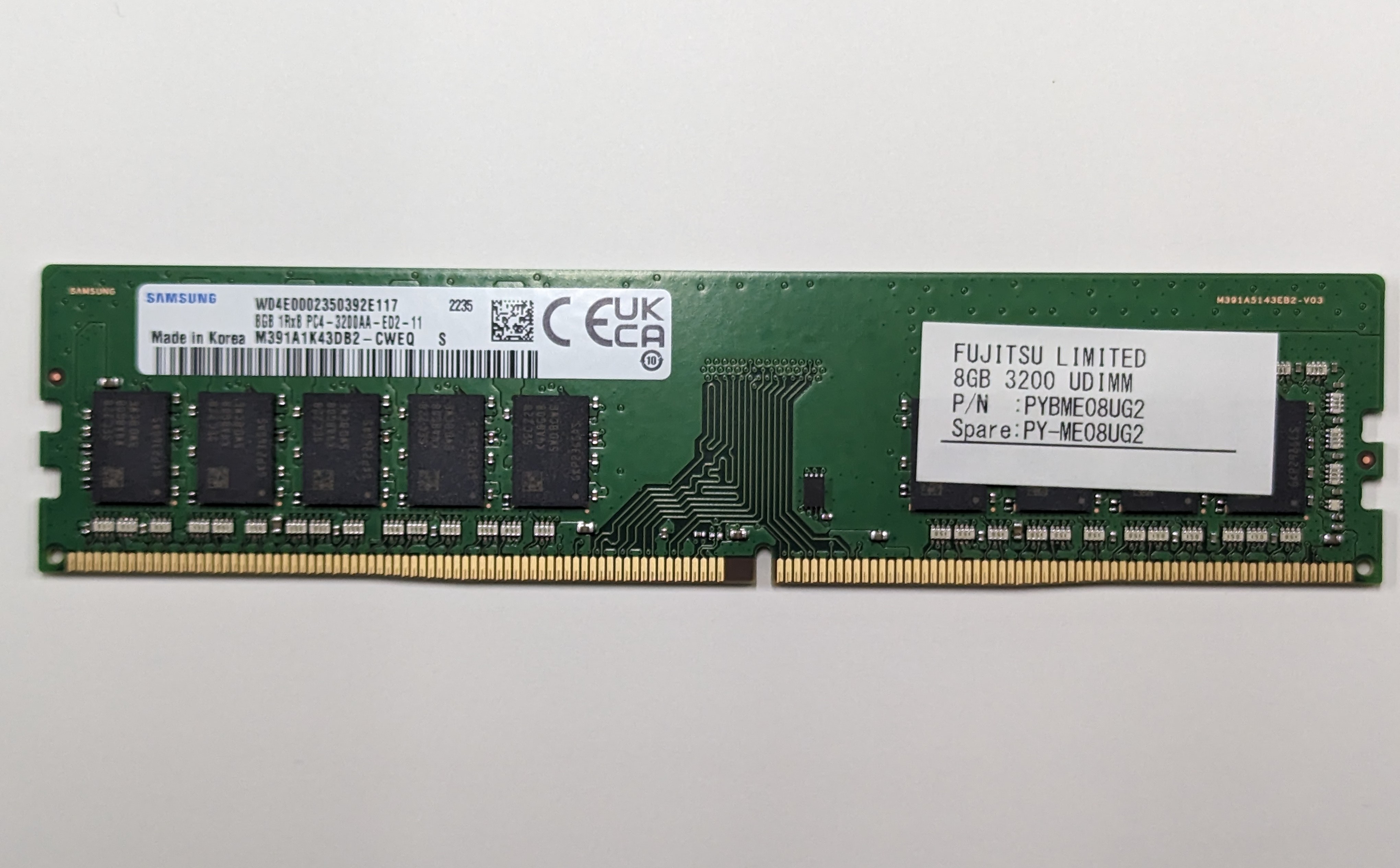 お買得!!【箱無し】 FUJITSU PY-ME08UG2 DDR4-3200 ECC 8GB（PYBME08UG2）