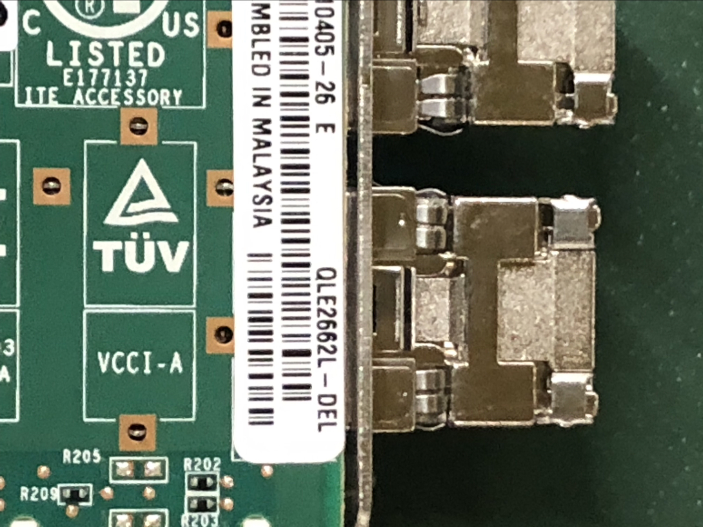 中古 QLOGIC QLE2662 PCI-e 16Gb FC 2CH サーバーOEM品 ロープロファイル型