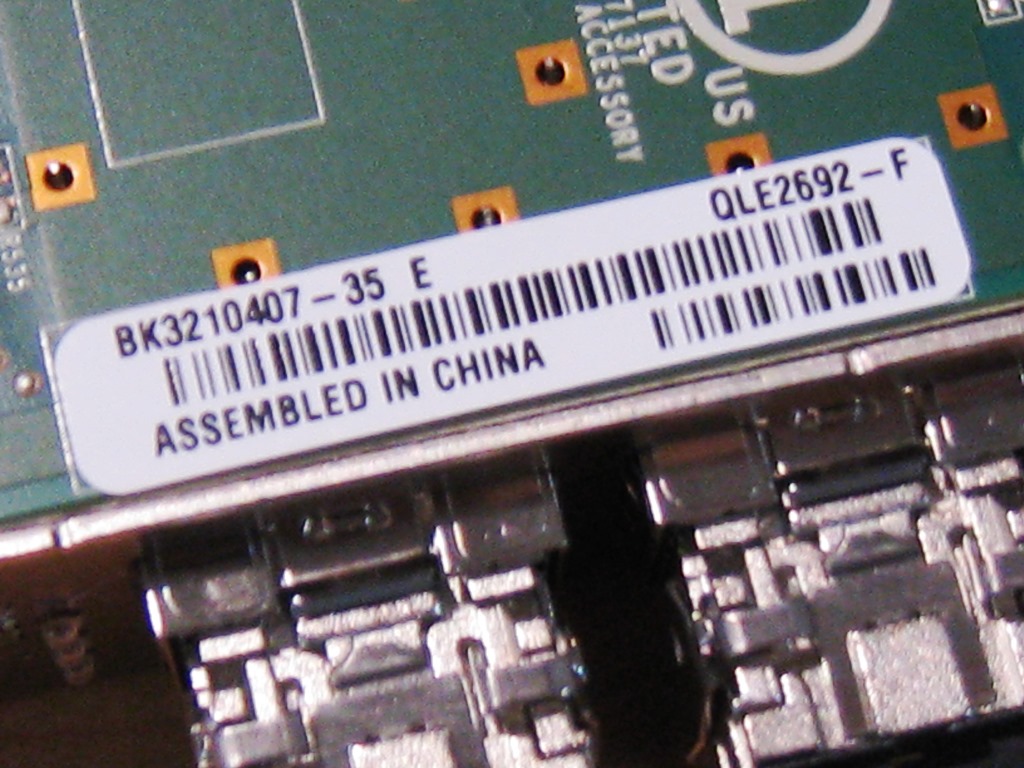 中古 QLOGIC QLE2692 PCI-e 16Gb FC 2CH サーバOEM品 ロープロファイル型