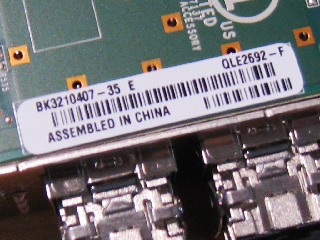 中古 QLOGIC QLE2692 PCI-e 16Gb FC 2CH サーバーOEM品 ロープロファイル型