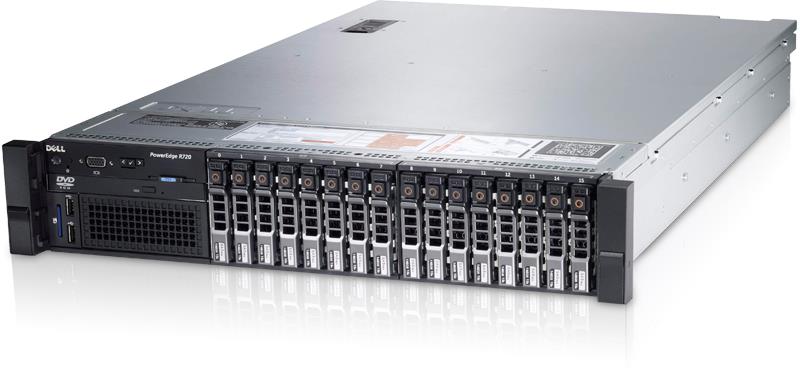 中古 DELL PowerEdge R720 2.5x16 E5-2690x2CPU 128GB 900GBx16