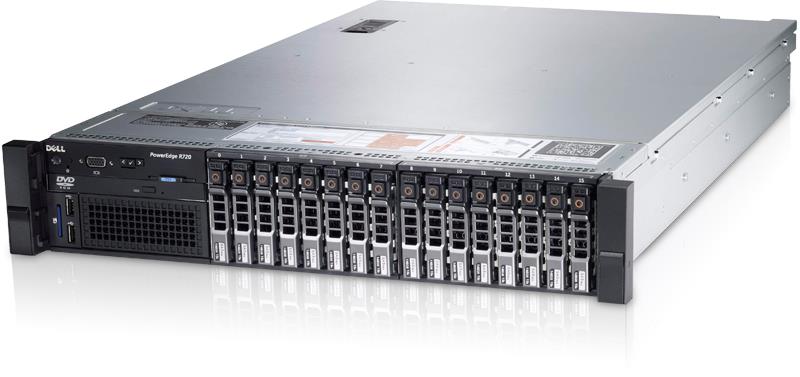 中古 DELL PowerEdge R720 2.5x16 E5-2690x2CPU 64GB 600GBx8
