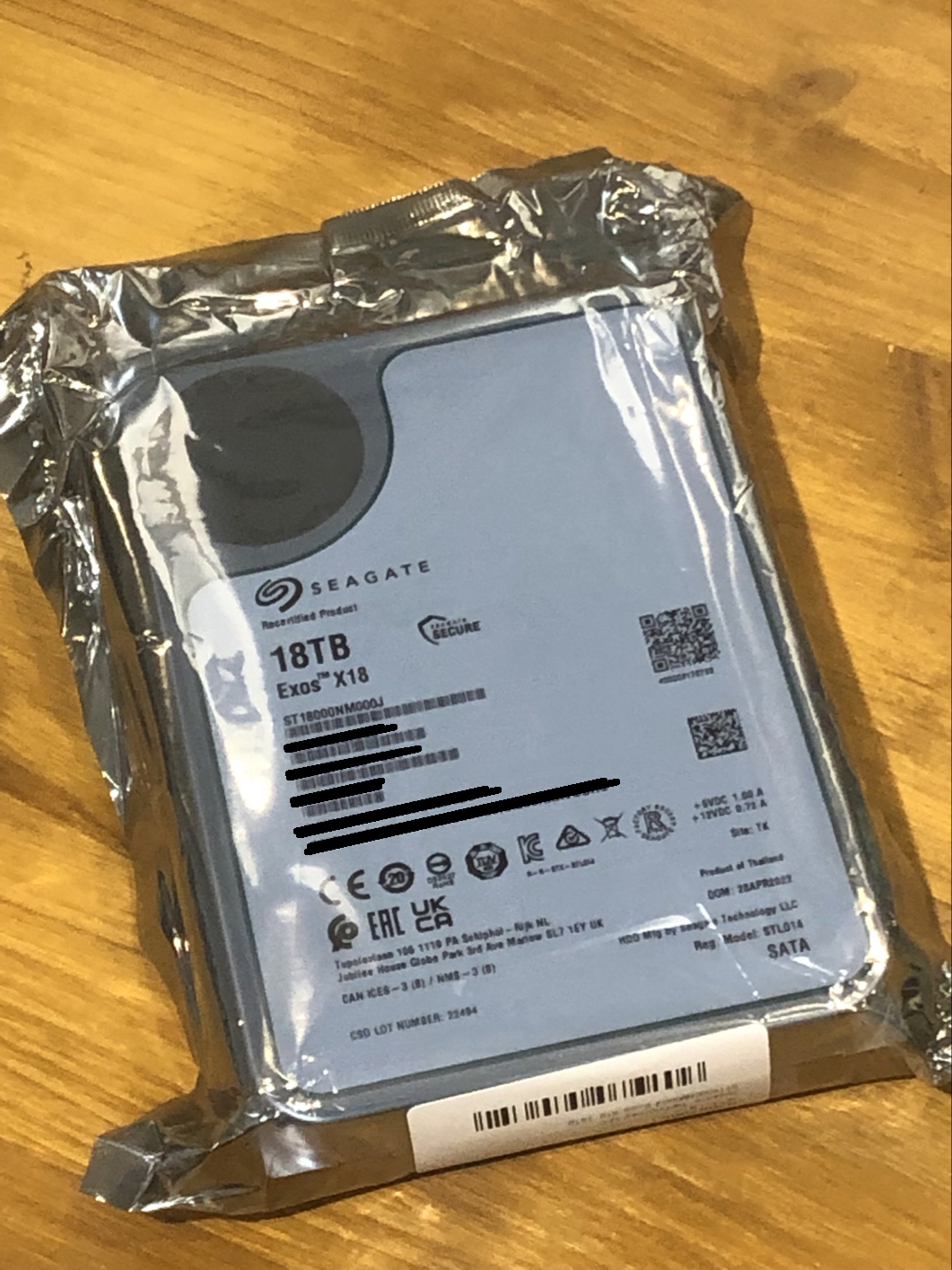 【メーカー再生品】在庫 Seagate Exos X18 ST18000NM000J 18TB NL-SATA 90日保証