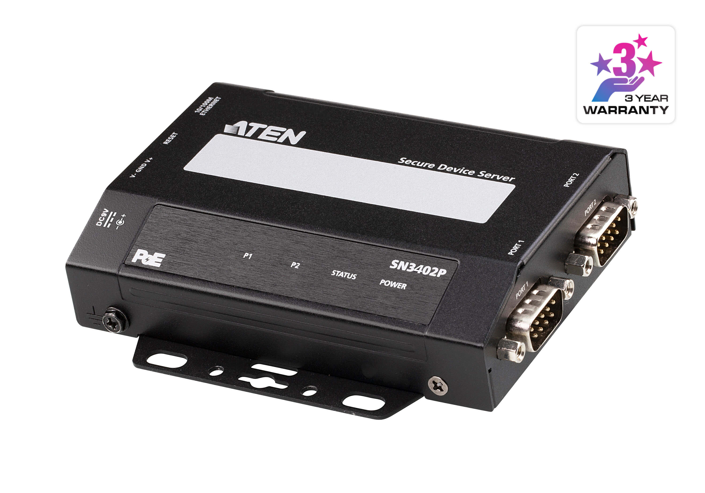 取寄 ATEN SN3402P 2ポートRS-232C/422/485セキュアデバイスサーバーー（PoE対応）