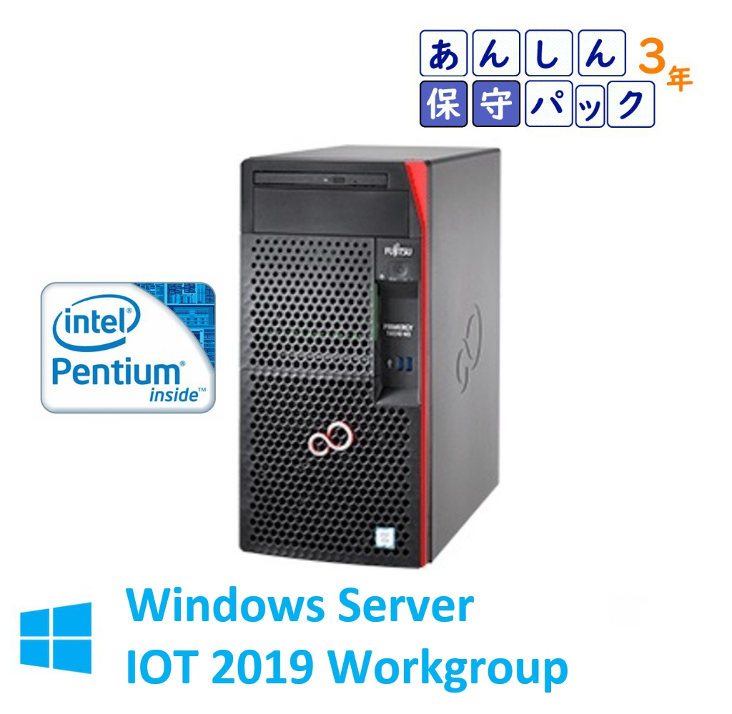 新品 Fujitsu PRIMERGY(プライマジー) TX1310 M3 PentiumG4560 WS IOT2019WG インストール 純正1TBx2 3年保守