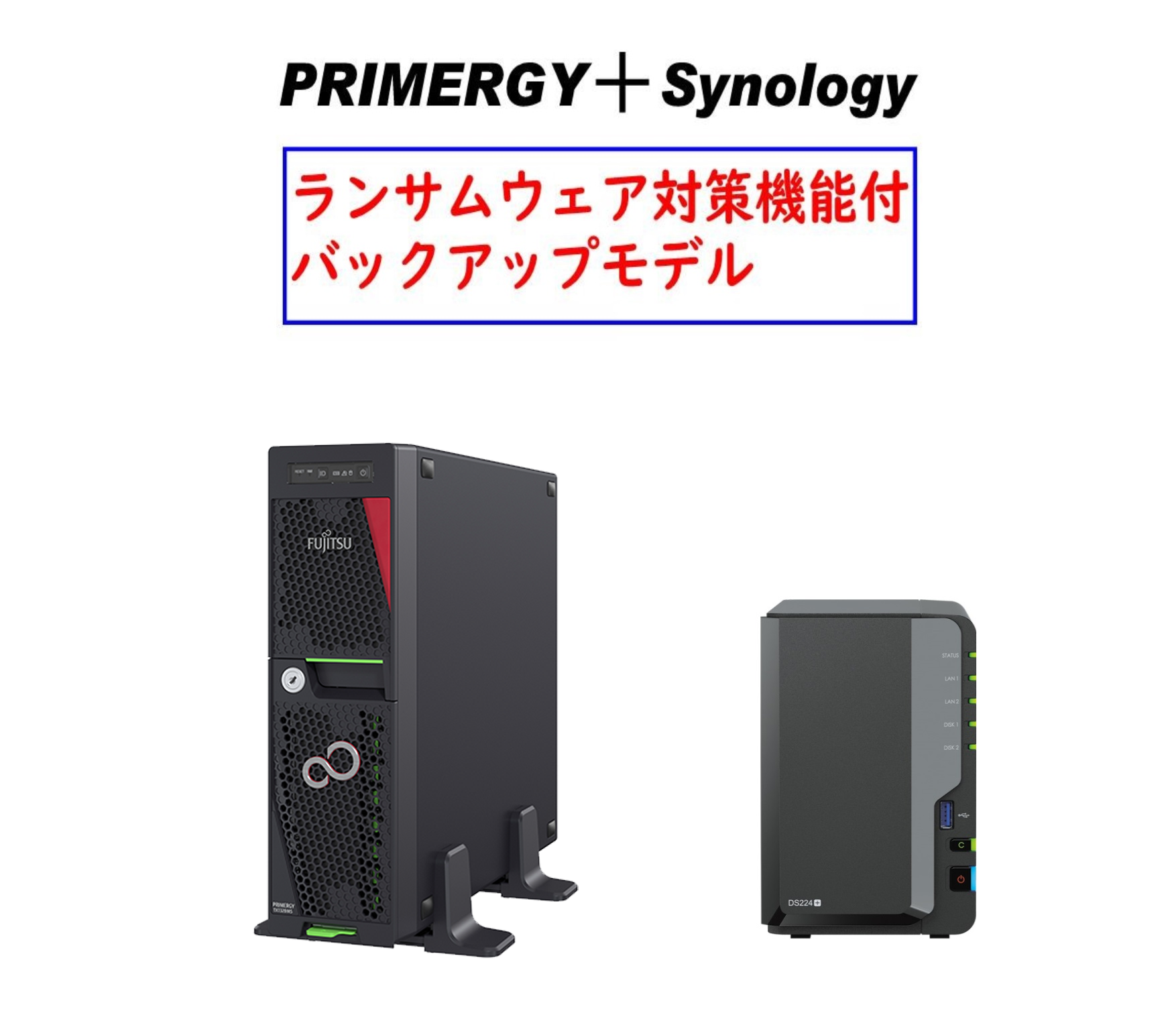 Fujitsu PRIMERGY TX1320 M5 Xeon E-2314＋Synology バックアップセットモデル Ver1