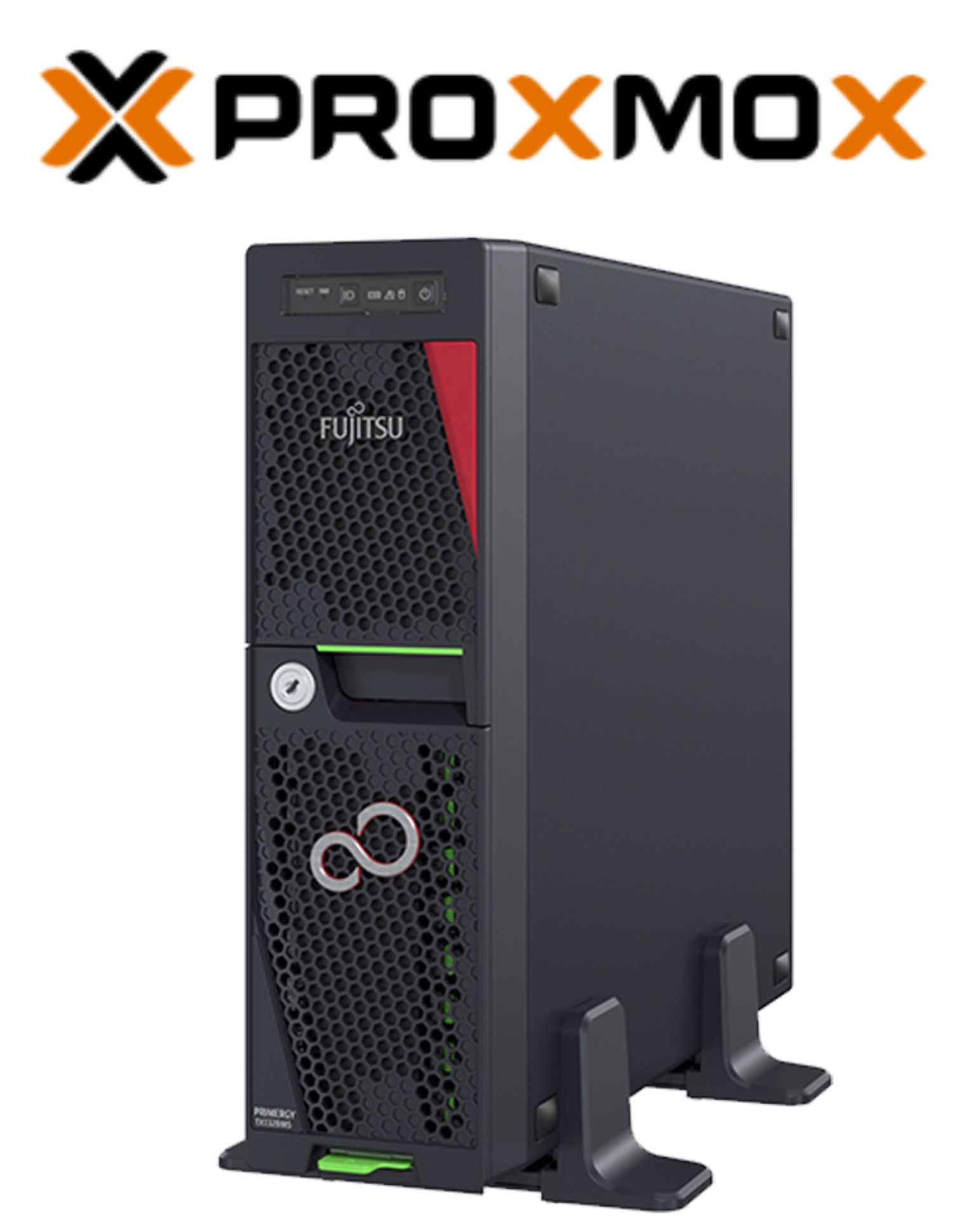 新品 Fujitsu PRIMERGY(プライマジー) TX1320 M6 Xeon E-2468 2.8GHz 8C/16T 64GB 960GB SSD 500Wx2 Proxmoxインストールモデル