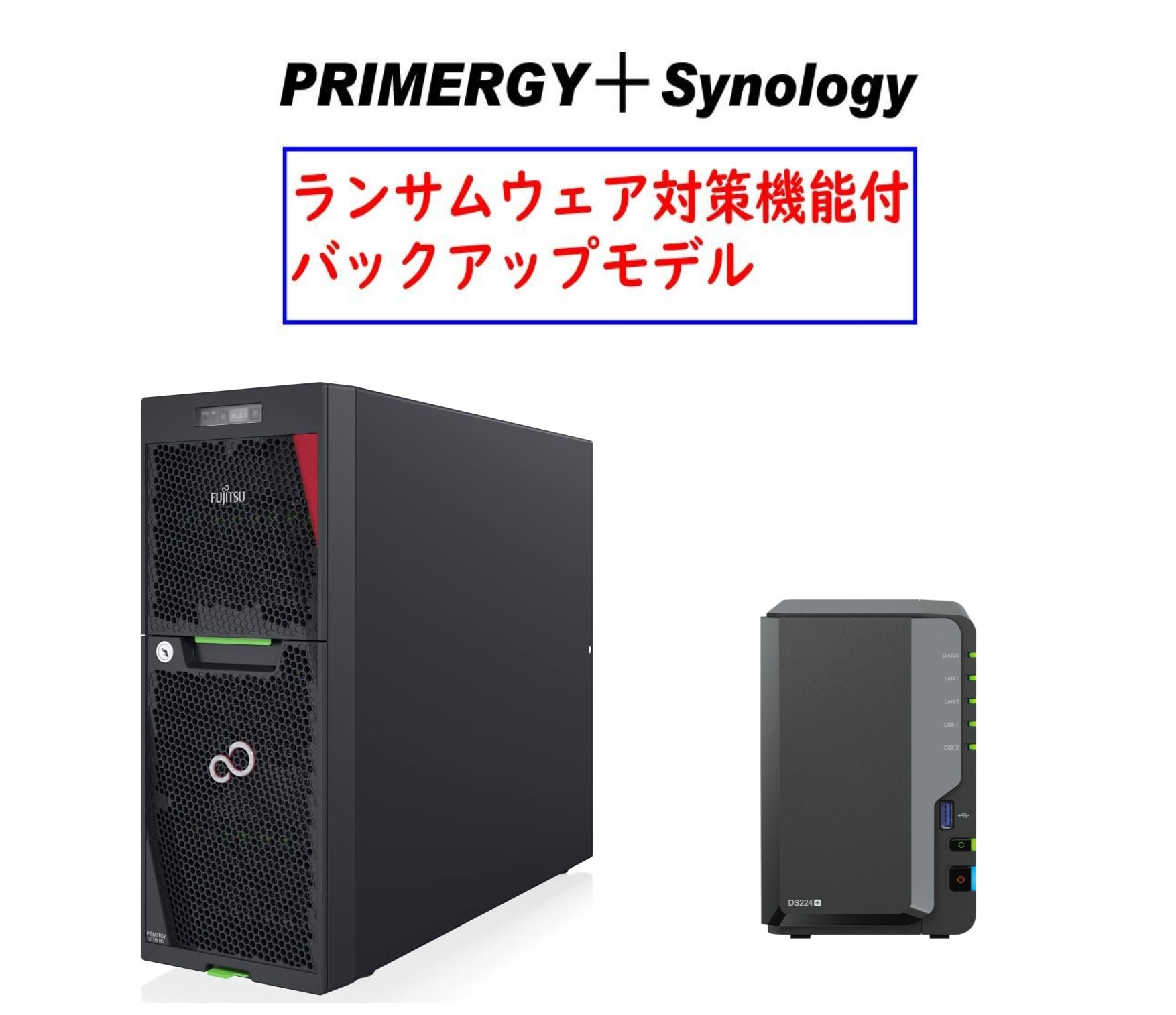 Fujitsu PRIMERGY TX1330 M5 Xeon E-2314＋Synology バックアップセットモデル Ver1