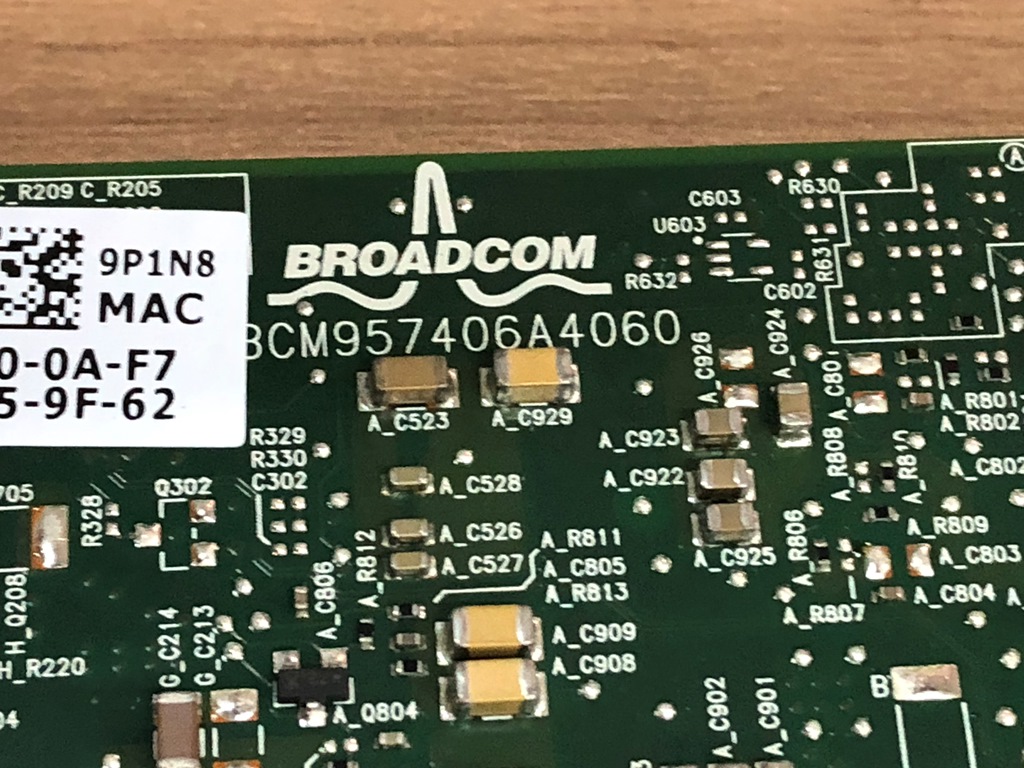 中古 Broadcom BCM957406A4060 10Gb-T 2ポート ロープロファイル