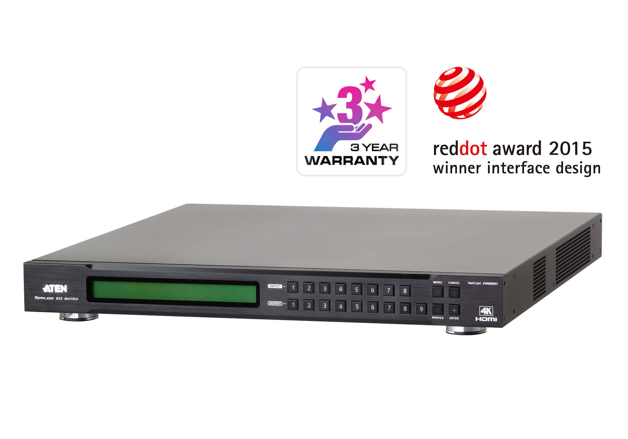 取寄 ATEN VM6809H 8入力9出力HDMIマトリックススイッチャー（4K対応・スケーラー搭載）