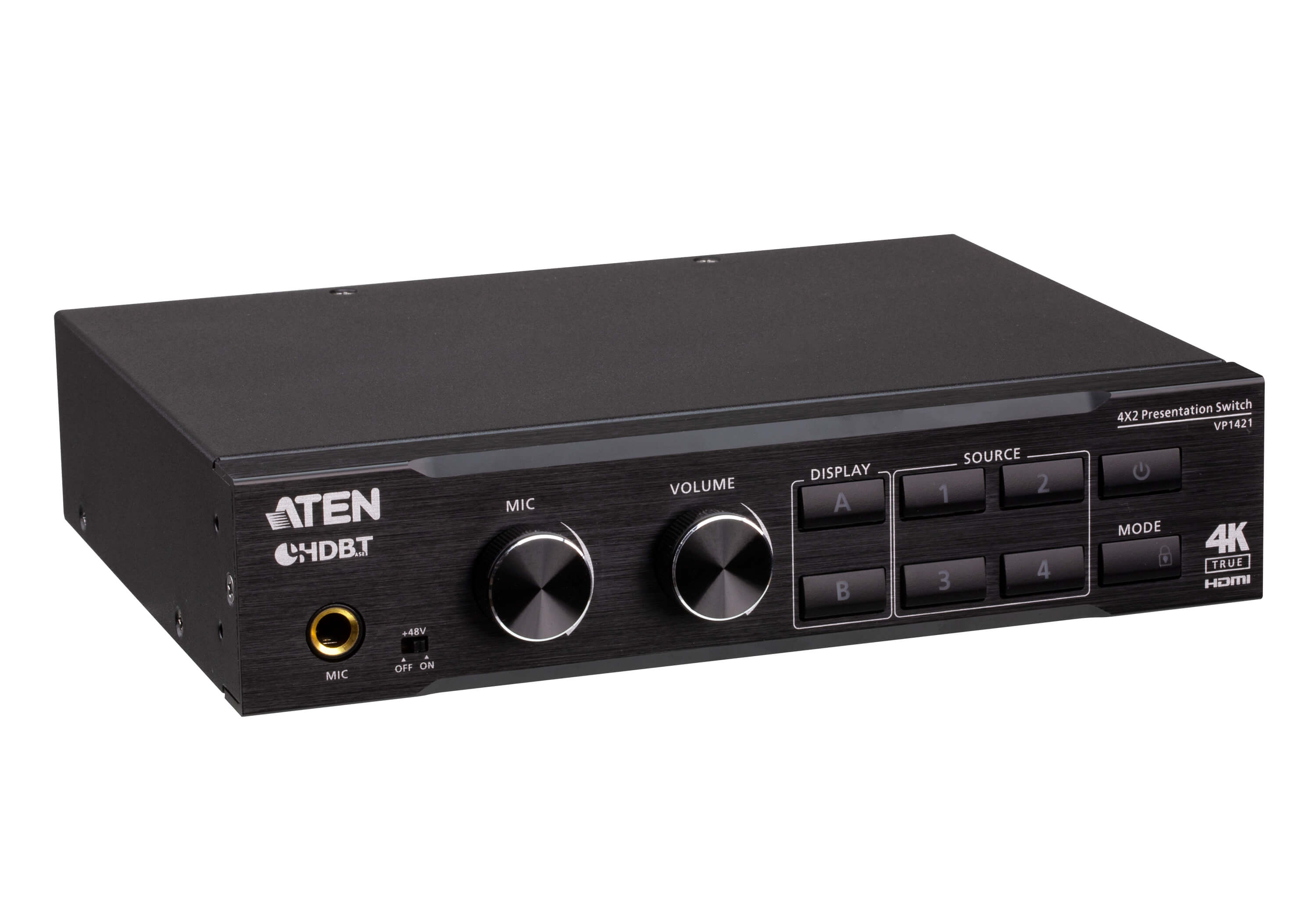 取寄 ATEN VP1421  4入力2出力プレゼンマトリックススイッチャー（4K60p、スケーリング、DSP、HDBaseT-Lite対応）