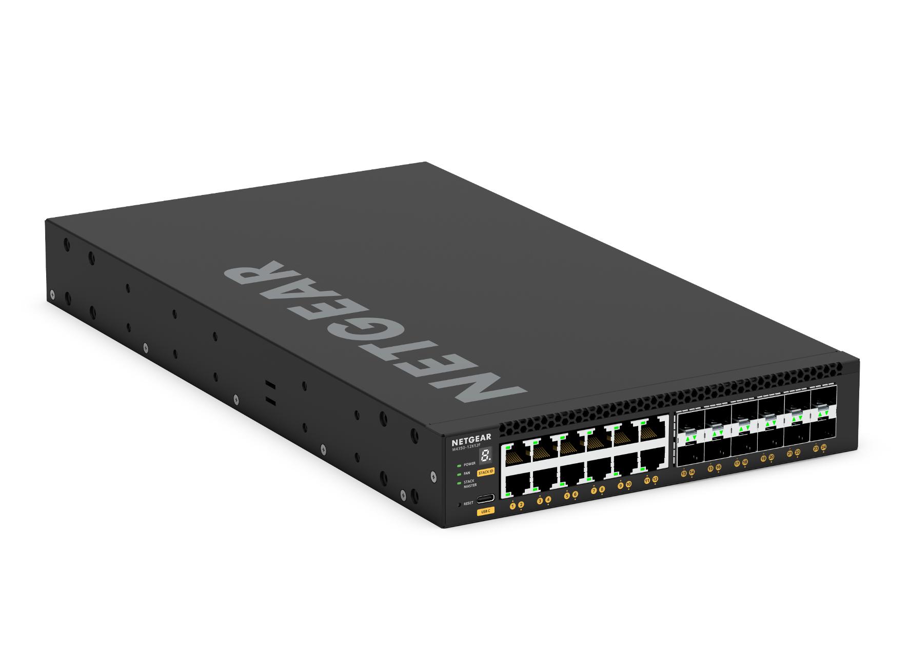 取寄 Netgear XSM4324-100AJS 10G/5G/2.5G/1G×12  10G SFP+×12フルマネージスイッチM4350-12X12F